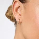 Laurel Hoop & Charm Earring - Cubic Zirconia-Julie Vos-Renee Taylor Gallery