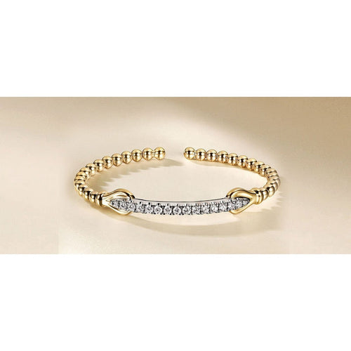 14K White & Yellow Gold Bujukan Diamond Split Bangle Bracelet - BG5083-62M45JJ-Gabriel & Co.-Renee Taylor Gallery