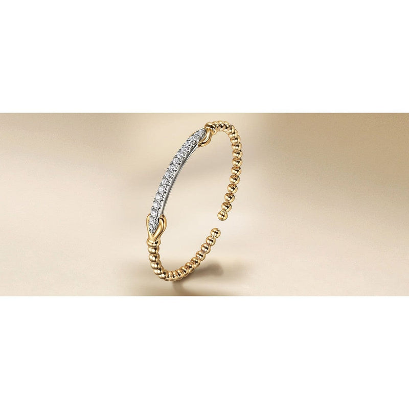 14K White & Yellow Gold Bujukan Diamond Split Bangle Bracelet - BG5083-62M45JJ-Gabriel & Co.-Renee Taylor Gallery