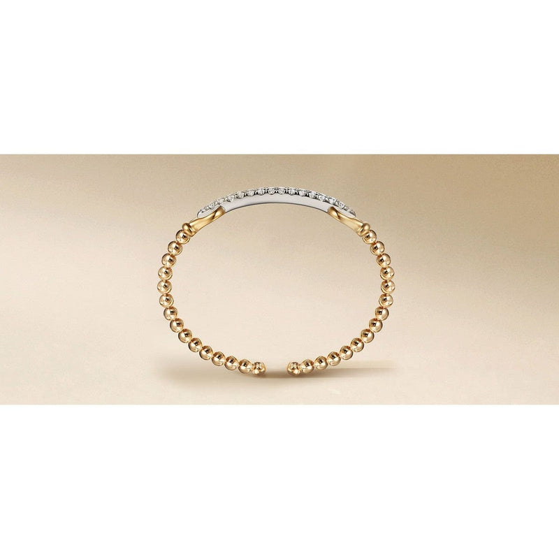 14K White & Yellow Gold Bujukan Diamond Split Bangle Bracelet - BG5083-62M45JJ-Gabriel & Co.-Renee Taylor Gallery