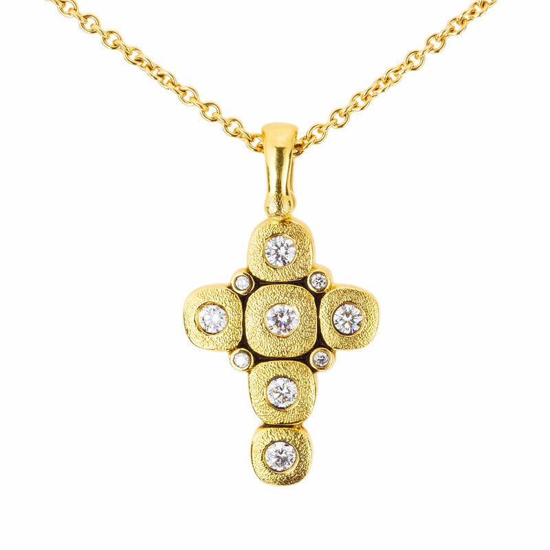 18K Candy Diamond Cross Pendant - M-55DC15-Alex Sepkus-Renee Taylor Gallery