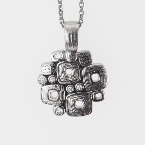 Platinum and Diamond "Little Windows" Pendant Necklace - M-59P15P-Alex Sepkus-Renee Taylor Gallery