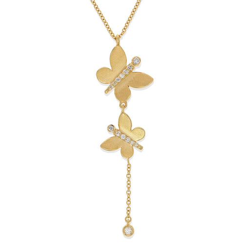 14K Gold & Diamond Butterfly Necklace - M8647-Marika-Renee Taylor Gallery