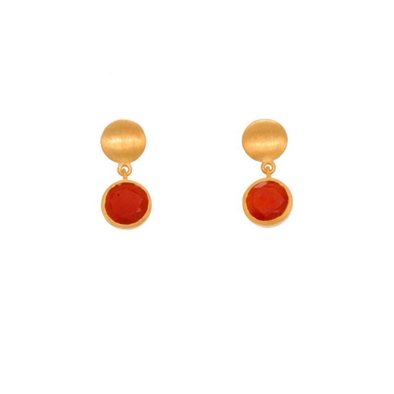 Moon Carnelian 24K Gold Vermeil Earrings-Joyla-Renee Taylor Gallery