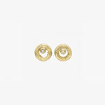 Handcrafted Gold Lobe Earrings with Diamond - MO2078-Misani Milano-Renee Taylor Gallery