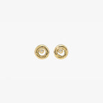 Handcrafted Gold Lobe Earrings with Diamond - MO2079-Misani Milano-Renee Taylor Gallery