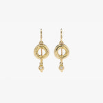 Handcrafted Gold Pendant Earrings with Diamond - MO2080-Misani Milano-Renee Taylor Gallery