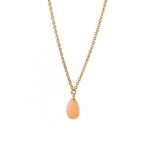 3mm Labradorite & Peach Moonstone Pendant 24K Gold Vermeil Necklace-Joyla-Renee Taylor Gallery