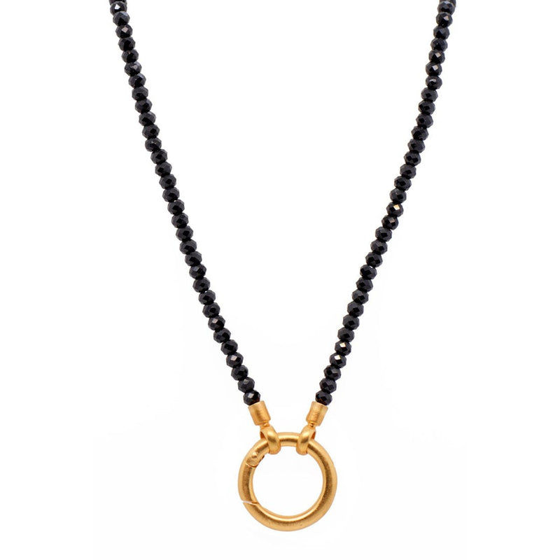 3mm Black Spinel 31.5" With Ring Clasp 24K Gold Vermeil Necklace-Joyla-Renee Taylor Gallery