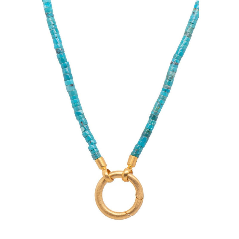 3mm Heishi Turquoise With Ring Clasp 31.5" With Ring Clasp 24K Gold Vermeil Necklace-Joyla-Renee Taylor Gallery