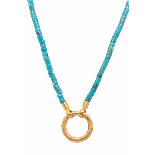 3mm Turquoise With Ring Clasp 31.5" With Ring Clasp 24K Gold Vermeil Necklace-Joyla-Renee Taylor Gallery