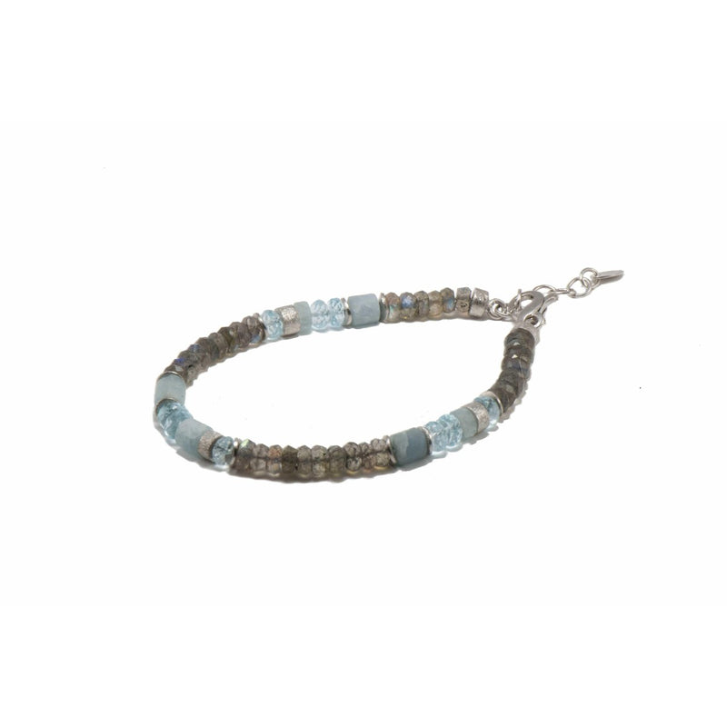 5mm Labradorite, Blue Topaz & Aquamarine 24K Gold Vermeil Bracelet-Joyla-Renee Taylor Gallery