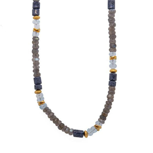 5mm Dumortierite Polished, Labradorite, 24k Gold Vermeil-Joyla-Renee Taylor Gallery