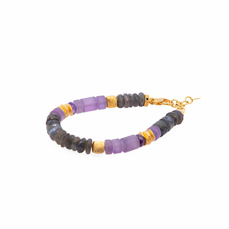 8mm Labradorite & Amethyst 24K Gold Vermeil Bracelet-Joyla-Renee Taylor Gallery