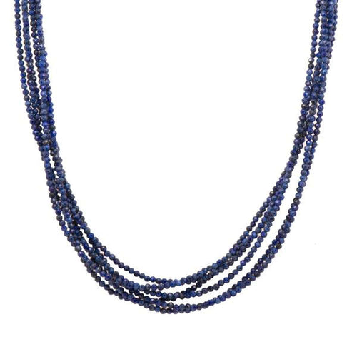 6 Strand, Lapis, 24 Kt Gold Vermeil Necklace-Joyla-Renee Taylor Gallery