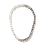 Surf Woven Link Silver Necklace with Cultured Fresh Water Pearl - NB900797-John Hardy-Renee Taylor Gallery