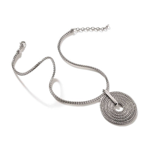 STERLING SILVER CLASSIC CHAIN ROUND PENDANT NECKLACE-NB900970X16-18-John Hardy-Renee Taylor Gallery