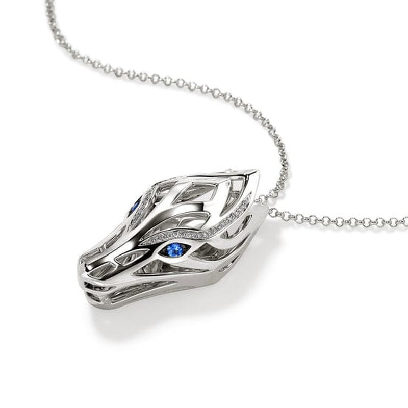 Naga Pendant Necklace, Silver, Diamonds - NBS6034511BSPDIX34-36-John Hardy-Renee Taylor Gallery