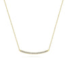 14K Yellow Gold 18" Diamond Pavé Curved Bar Necklace - NK4273Y45JJ-Gabriel & Co.-Renee Taylor Gallery