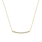 14K Yellow Gold 18" Diamond Pavé Curved Bar Necklace - NK4273Y45JJ-Gabriel & Co.-Renee Taylor Gallery