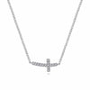 14K White Gold Sideways Curved Diamond Cross Necklace - NK4345W45JJ-Gabriel & Co.-Renee Taylor Gallery