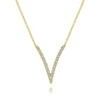 14K Yellow Gold Diamond Chevron Necklace - NK4720Y45JJ-Gabriel & Co.-Renee Taylor Gallery