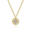 14K Yellow Gold Beaded Round Floating Diamond Pendant Necklace - NK5723Y45JJ-Gabriel & Co.-Renee Taylor Gallery