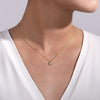 14K Yellow Gold Beaded Round Floating Diamond Pendant Necklace - NK5723Y45JJ-Gabriel & Co.-Renee Taylor Gallery