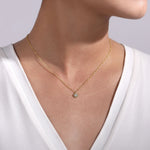 14K Yellow Gold Beaded Round Floating Diamond Pendant Necklace - NK5723Y45JJ-Gabriel & Co.-Renee Taylor Gallery