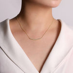 14K Yellow Gold Curved Bar Necklace with Round Diamonds - NK5796Y45JJ-Gabriel & Co.-Renee Taylor Gallery