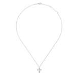 14K White Gold Vintage Inspired Pointed Diamond Cross Pendant Necklace - NK5953W45JJ-Gabriel & Co.-Renee Taylor Gallery