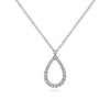 14K White Gold Teardrop Diamond Pendant Necklace - NK6134W45JJ-Gabriel & Co.-Renee Taylor Gallery