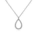 14K White Gold Teardrop Diamond Pendant Necklace - NK6134W45JJ-Gabriel & Co.-Renee Taylor Gallery