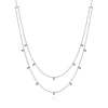 14K White Gold Two Row Necklace with Diamond Drops - NK6338W45JJ-Gabriel & Co.-Renee Taylor Gallery