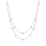 14K White Gold Two Row Necklace with Diamond Drops - NK6338W45JJ-Gabriel & Co.-Renee Taylor Gallery