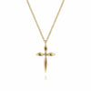 14K Yellow Gold Diamond Cross Pendant Necklace - NK6408Y45JJ-Gabriel & Co.-Renee Taylor Gallery