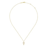 14K Yellow Gold Diamond Cross Pendant Necklace - NK6408Y45JJ-Gabriel & Co.-Renee Taylor Gallery