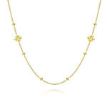 14K Yellow Gold 24" Pyramid Quatrefoil Station Necklace - NK6460Y4JJJ-Gabriel & Co.-Renee Taylor Gallery