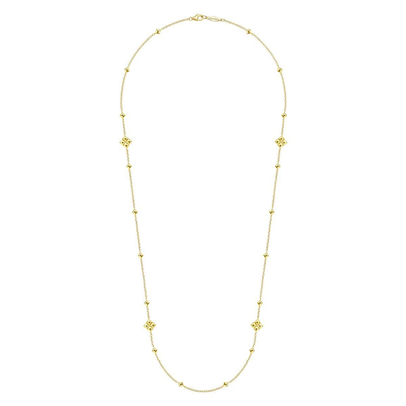 14K Yellow Gold 24" Pyramid Quatrefoil Station Necklace - NK6460Y4JJJ-Gabriel & Co.-Renee Taylor Gallery