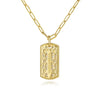 14K Yellow Gold 18" Diamond Pave' Dog Tag Hollow Chain Necklace - NK6842-18Y45JJ-Gabriel & Co.-Renee Taylor Gallery