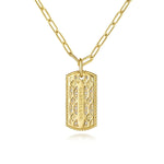 14K Yellow Gold 18" Diamond Pave' Dog Tag Hollow Chain Necklace - NK6842-18Y45JJ-Gabriel & Co.-Renee Taylor Gallery