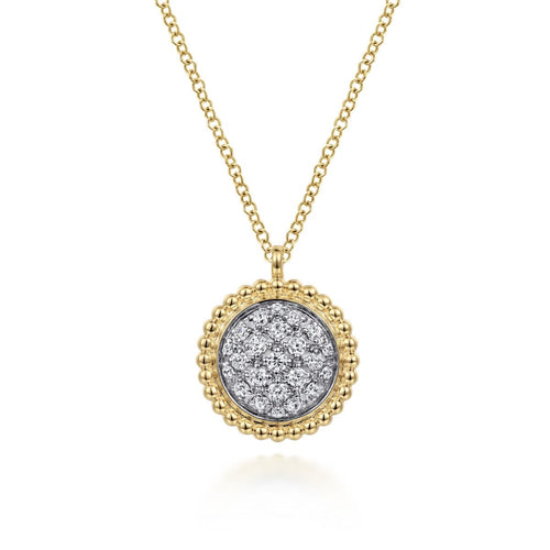 14K Yellow Gold Bujukan and Diamond Pavé Pendant Necklace - NK6978Y45JJ-Gabriel & Co.-Renee Taylor Gallery