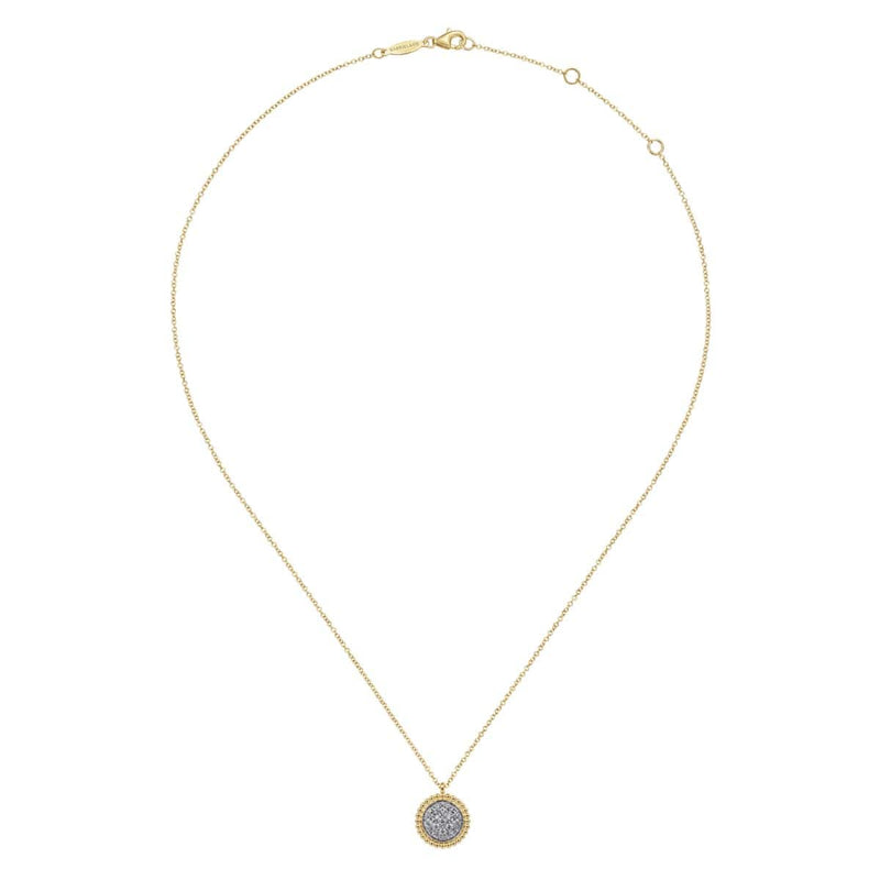 14K Yellow Gold Bujukan and Diamond Pavé Pendant Necklace - NK6978Y45JJ-Gabriel & Co.-Renee Taylor Gallery