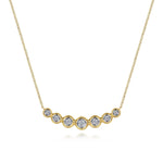 14K Yellow Gold Curved Diamond Bar Necklace - NK7001Y45JJ-Gabriel & Co.-Renee Taylor Gallery