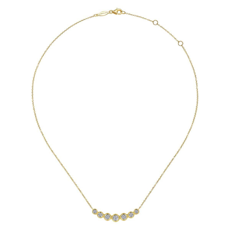 14K Yellow Gold Curved Diamond Bar Necklace - NK7001Y45JJ-Gabriel & Co.-Renee Taylor Gallery