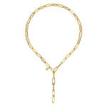 14K Yellow 20" Gold Hollow Paperclip Link Chain Necklace - NK7092-20Y4JJJ-Gabriel & Co.-Renee Taylor Gallery