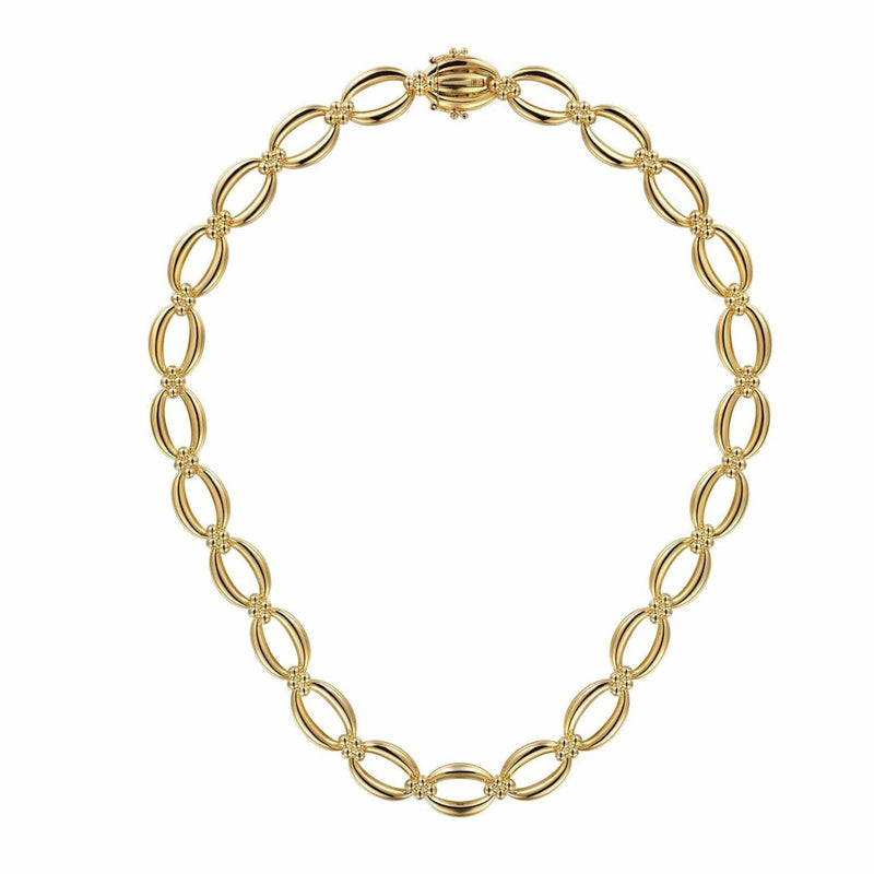 14K Yellow Gold Oval Link Chain Necklace wth Bujukan Connectors - NK7192Y4JJJ-Gabriel & Co.-Renee Taylor Gallery