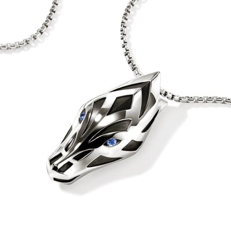 Naga Pendant Necklace, Sterling Silver, Blue Sapphire - NMS603631BSPX-John Hardy-Renee Taylor Gallery