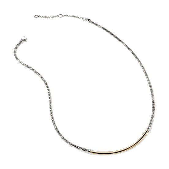 Sterling Silver JH Essential Gold Bar Necklace - NZZ98719-John Hardy-Renee Taylor Gallery