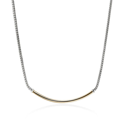 Sterling Silver JH Essential Gold Bar Necklace - NZZ98719-John Hardy-Renee Taylor Gallery